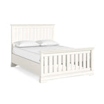 Aria White Bedframe - Slatted 4'6" High Footend Coconut Milk - Double Bed Frames Sterling Home 1
