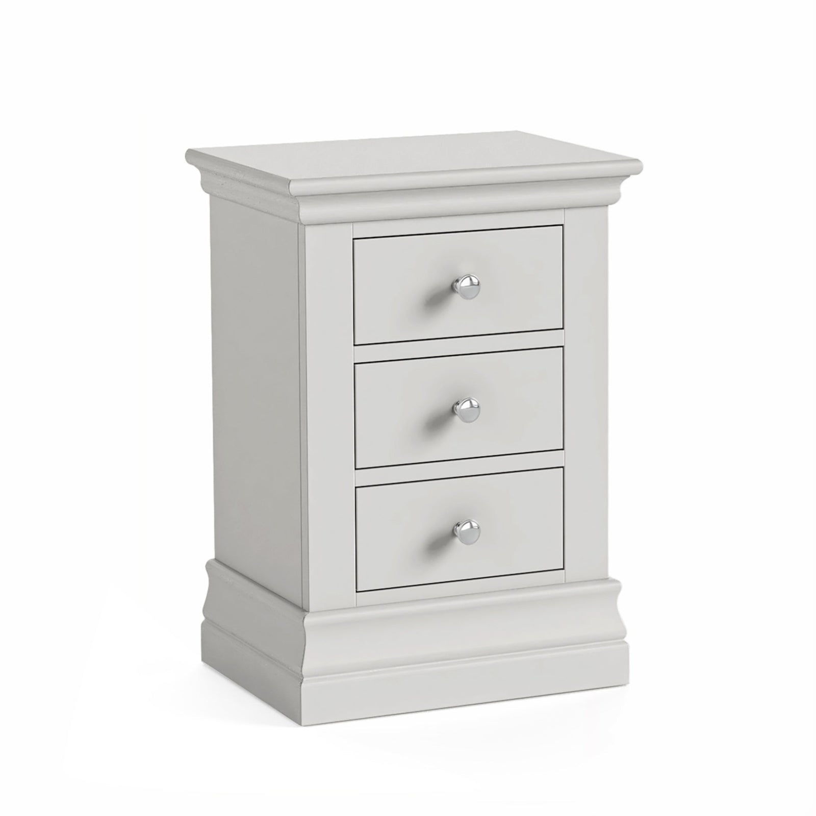 Aria Grey 3 Drawer Bedside - Bedside 3 Drawer Light Grey Sterling Home 1
