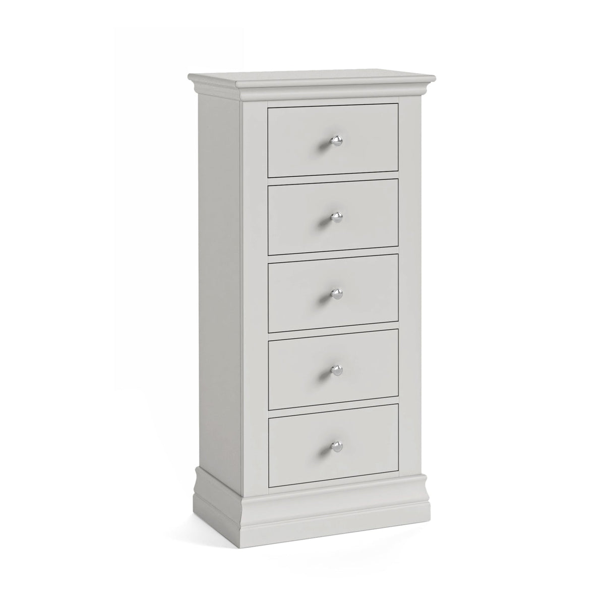 Aria Grey 5 Drawer Tallboy - 5 Drawer Tallboy Light Grey Sterling Home 1