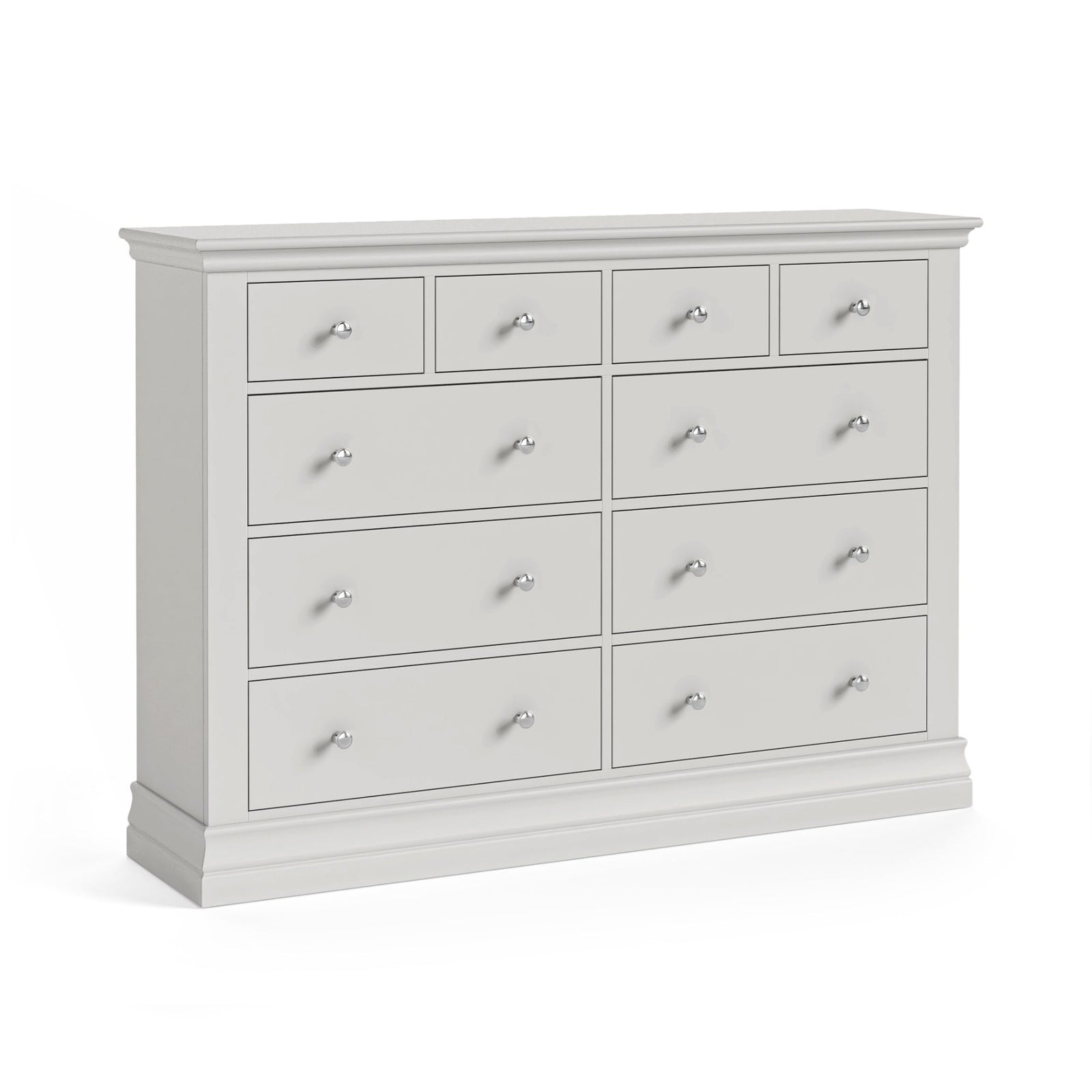 Aria Grey 4 Over 6 Drawer Chest - 4 Over 6 Chest Light Grey Sterling Home 1