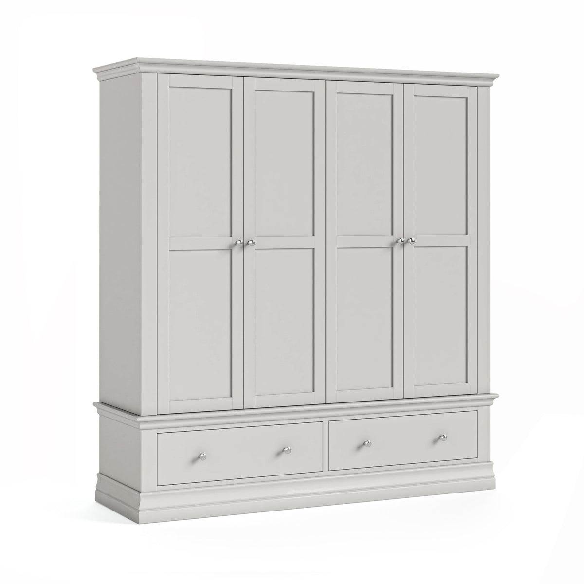 Aria Grey 4 Door Wardrobe - 4 Door Wardrobe Light Grey Sterling Home 1
