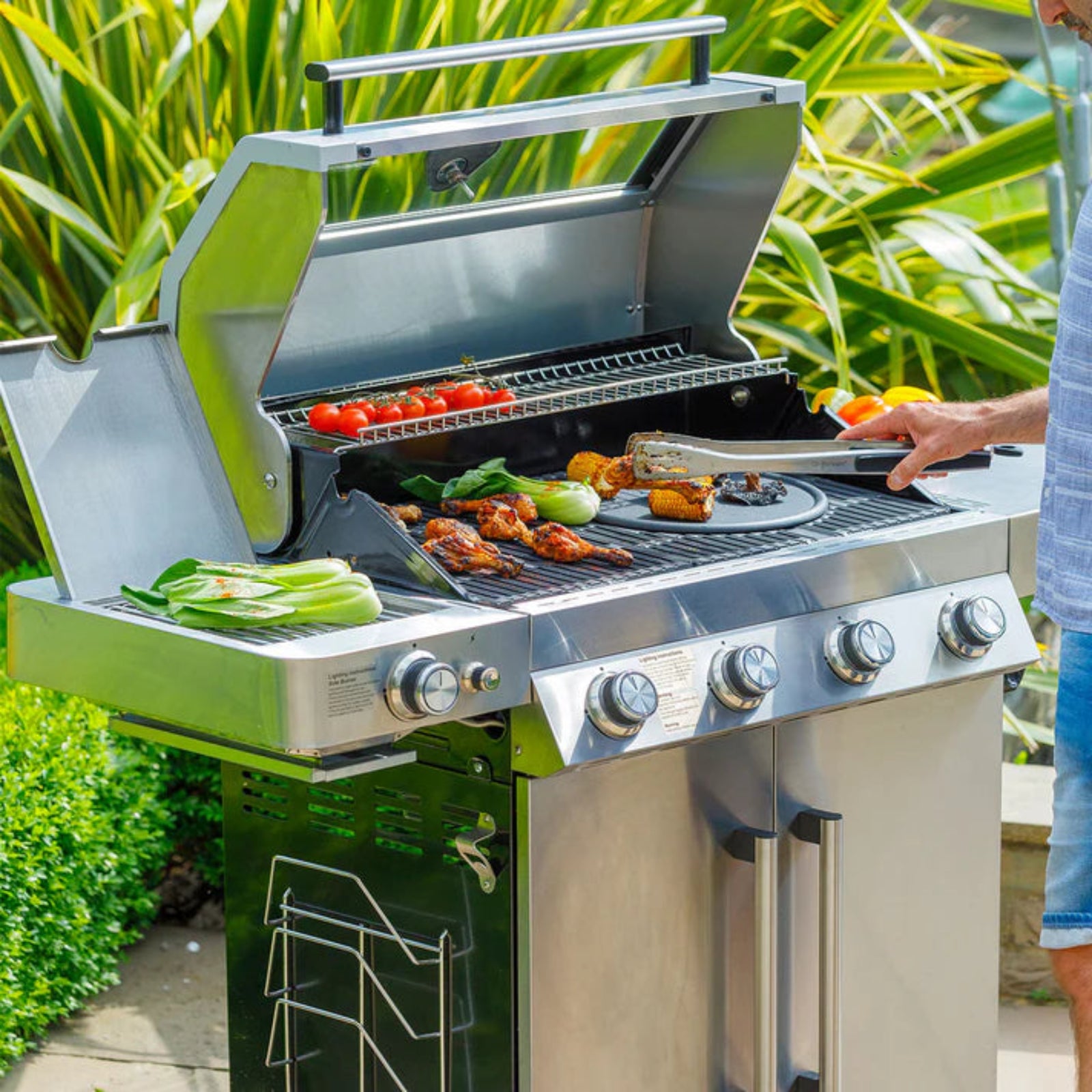 Gourmet 4 Burner Hybrid with Steak Shelf - SS Sterling Home 3