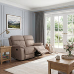 Galaxy 2 Seater Recliner Sofa - 2 Seater Sofa 2 Manual Recliners Fabric - Manual Recliner Sterling Home 2