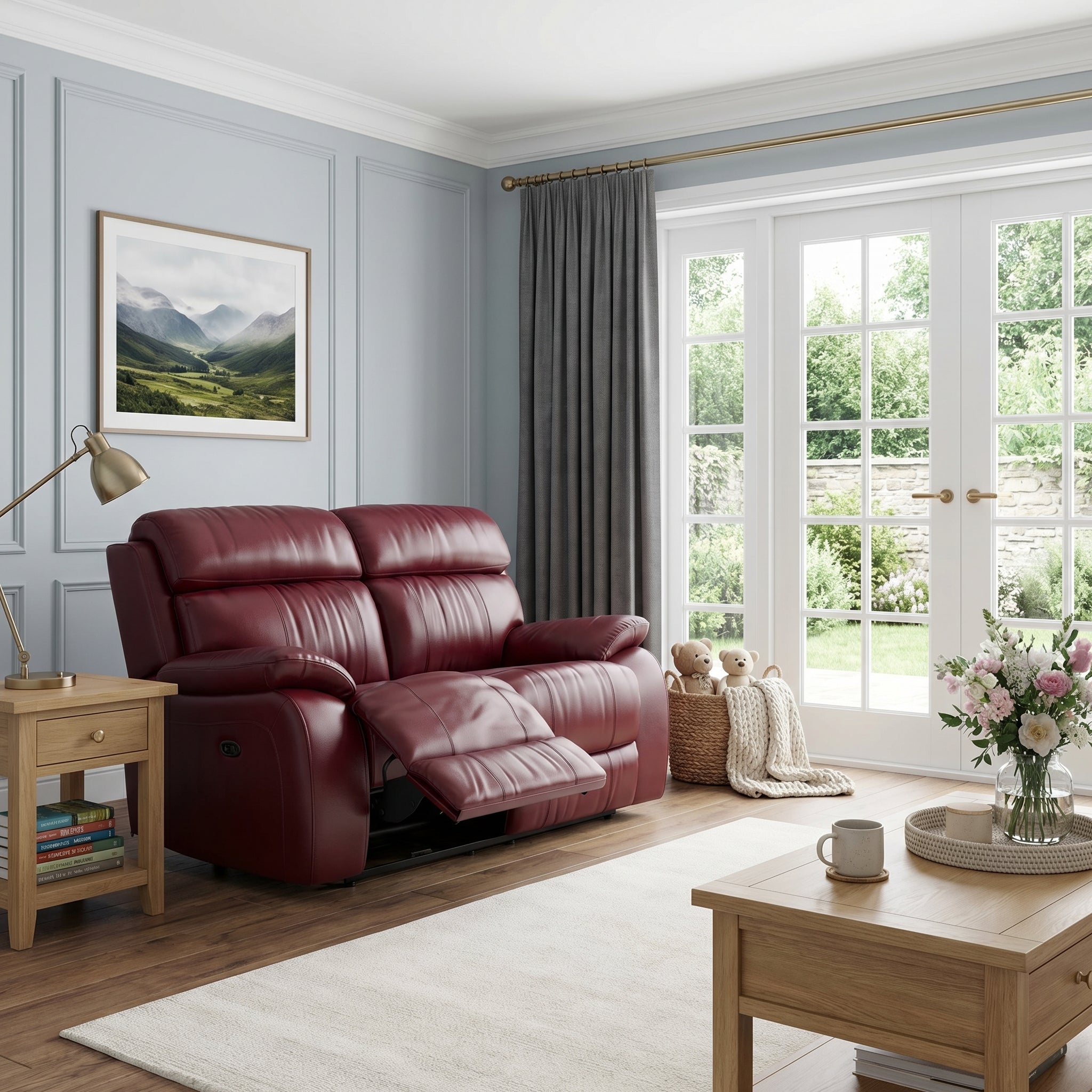 Galaxy 2 Seater Recliner Sofa - 2 Seater 2 Power Recliners Cat 25S - Power Recliner with USB Sterling Home 2