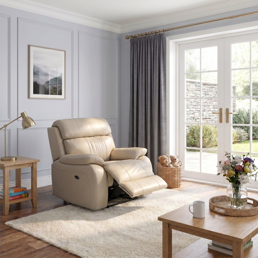 Galaxy Recliner Armchair - Power Recliner Chair Fabric - Power Recliner with USB Sterling Home 2