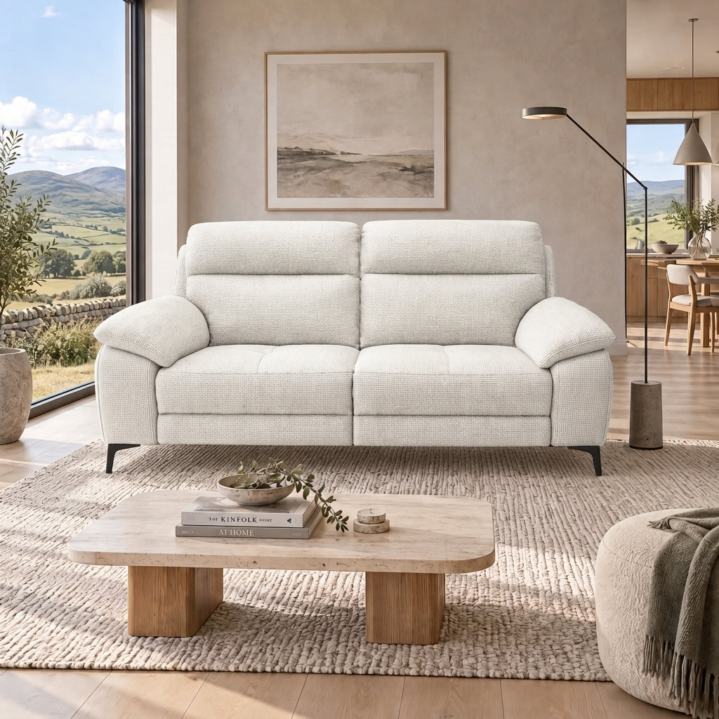 Nicoletti Vivaldi 3 Seater Sofa On Legs  - 3 Seater Sofa on Legs NA/NE — Gaston 701 Bianco, gallery image 1