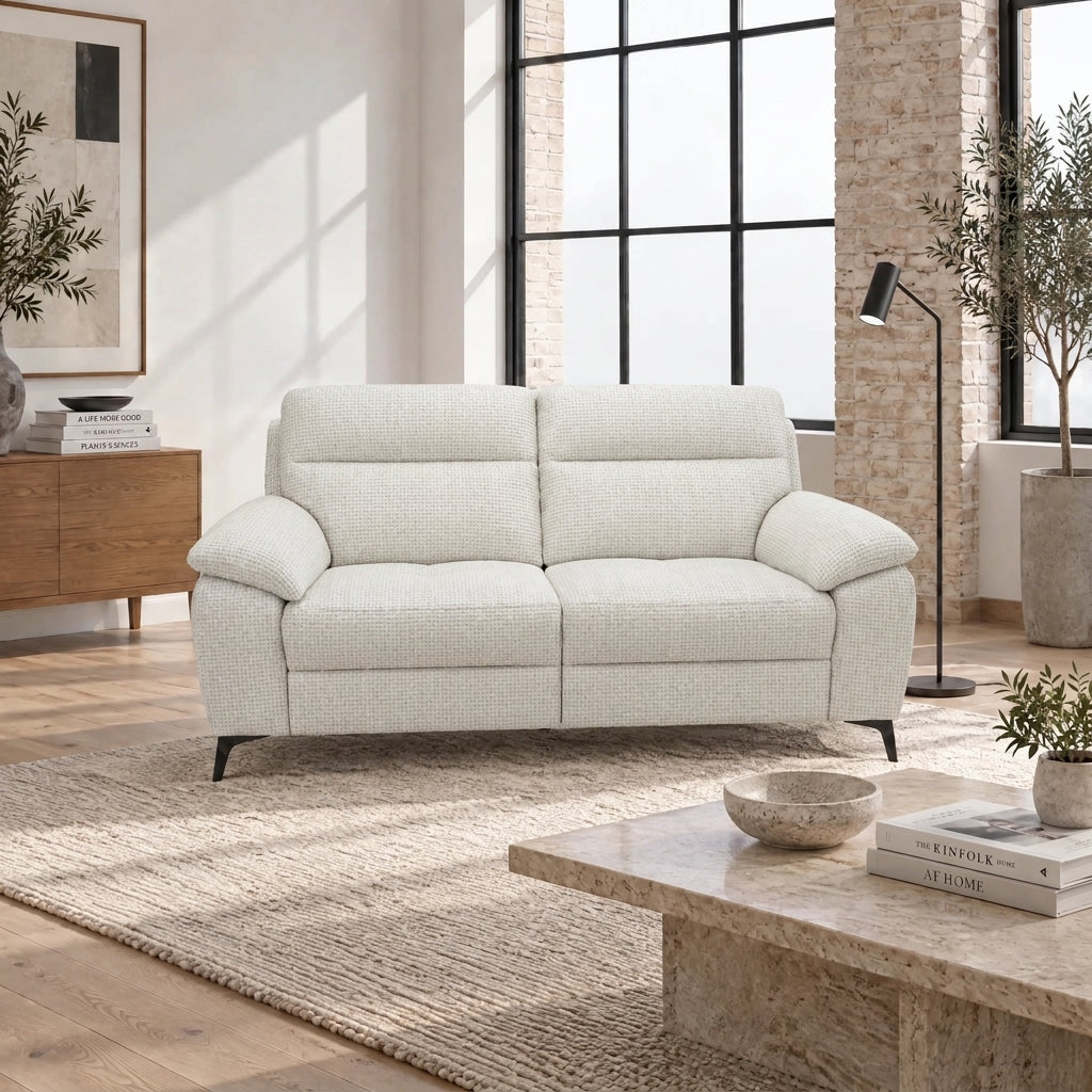 Nicoletti Vivaldi 2 Seater Sofa On Legs - 2 Seater Sofa on Legs NA/NE — Gaston 701 Bianco, gallery image 1