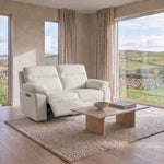 Nicoletti Vivaldi 2 Seater Recliner Sofa - 2 Seater Double Power Recliner NA/NE - Power Recliner with USB-C — Gaston 701 Bianco, gallery image 1