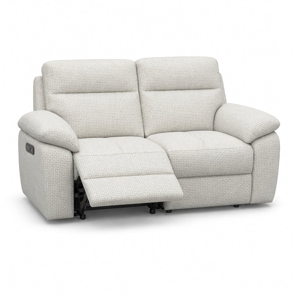 Nicoletti Vivaldi 2 Seater Recliner Sofa - 2 Seater Double Power Recliner NA/NE - Power Recliner with USB-C 2 Seater Sofas Sterling Home 1 Gaston 701 Bianco