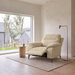 Nicoletti Vivaldi Recliner Armchair On Legs  - Power Recliner Chair on Legs NA/NE - Power Recliner with USB-C — Gaston 704 Avorio, gallery image 1