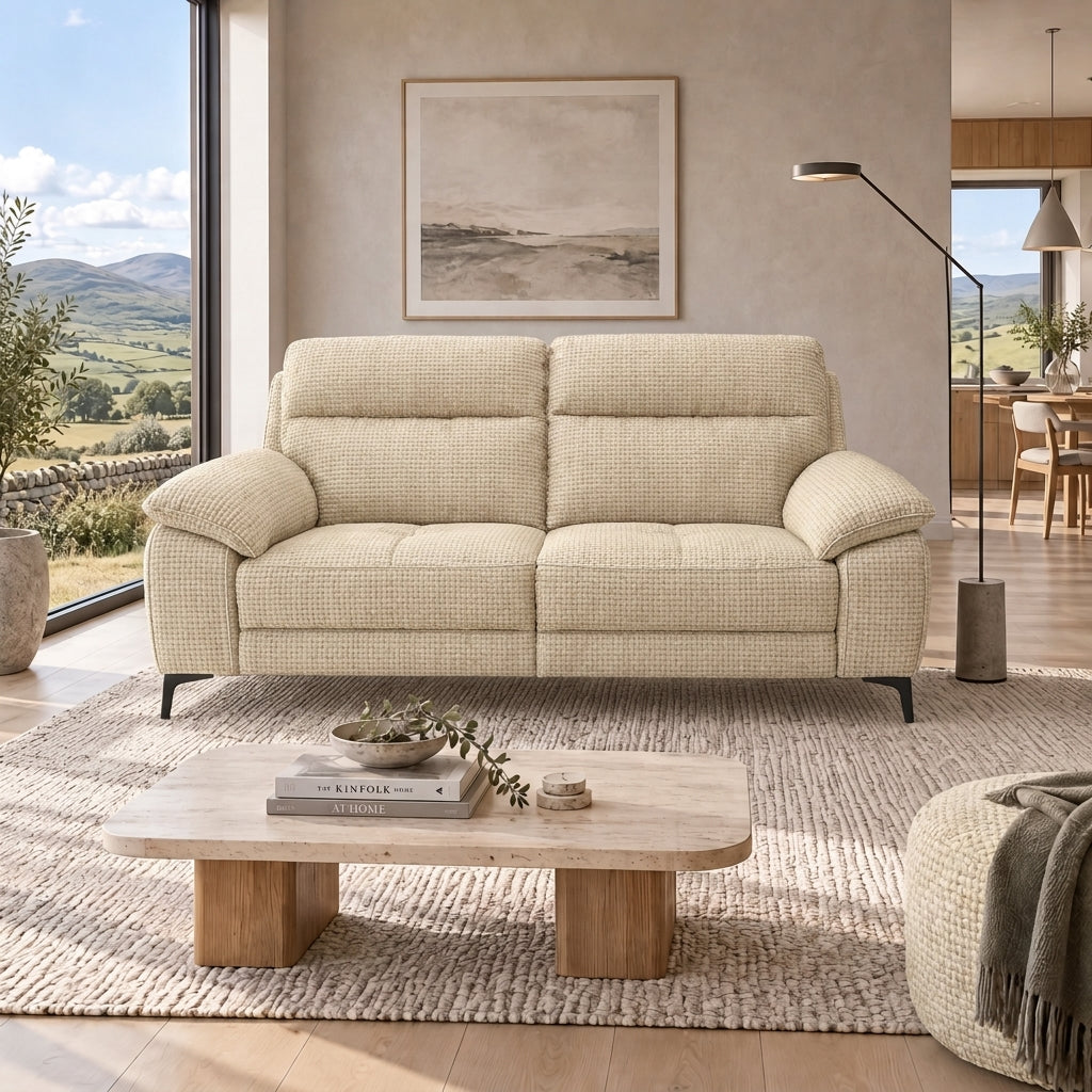 Nicoletti Vivaldi 3 Seater Sofa On Legs  - 3 Seater Sofa on Legs NA/NE — Gaston 704 Avorio, gallery image 1