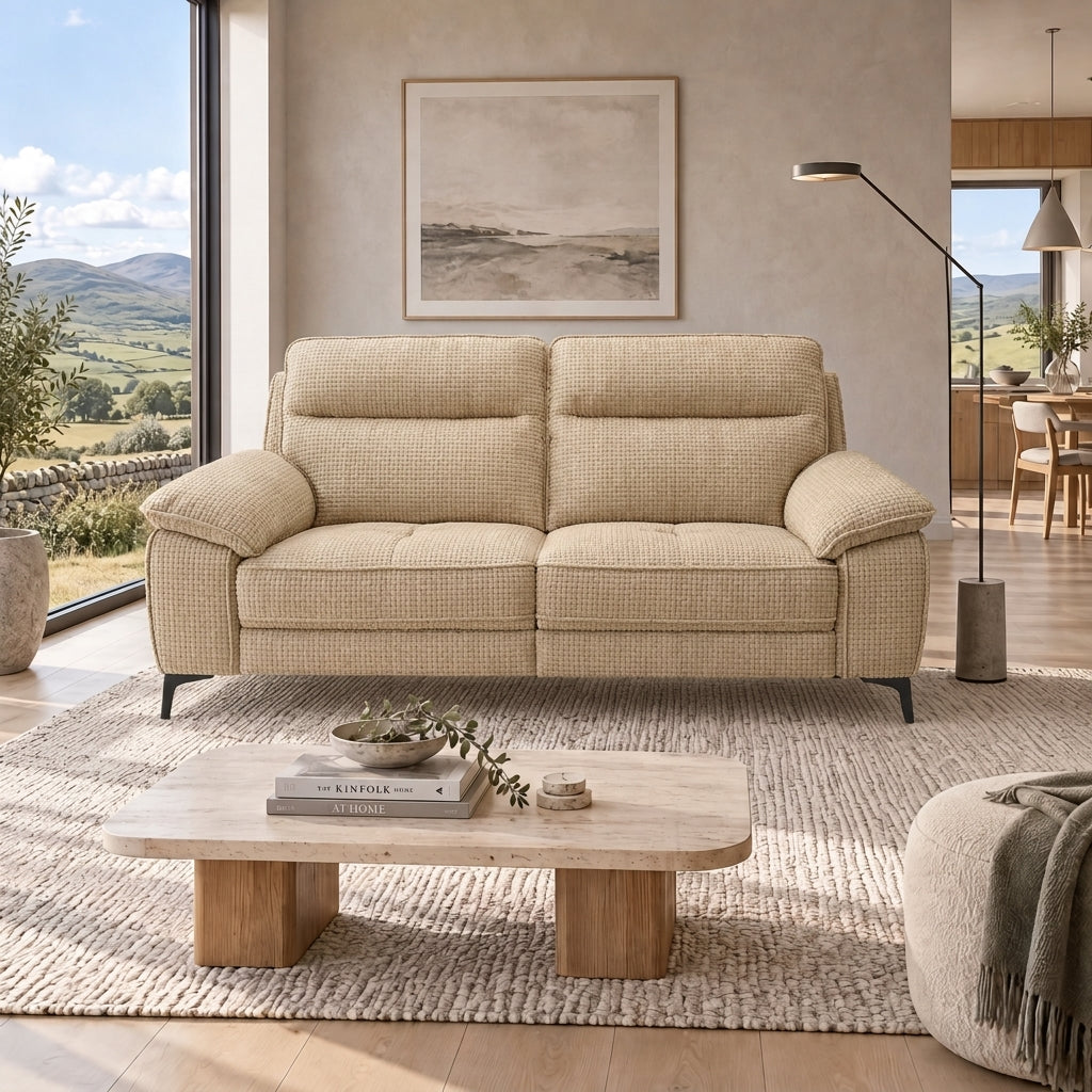 Nicoletti Vivaldi 3 Seater Sofa On Legs  - 3 Seater Sofa on Legs NA/NE — Gaston 7104 Beige, gallery image 1