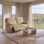 Nicoletti Vivaldi 2 Seater Recliner Sofa - 2 Seater Double Power Recliner NA/NE - Power Recliner with USB-C — Gaston 7104 Beige, gallery image 1
