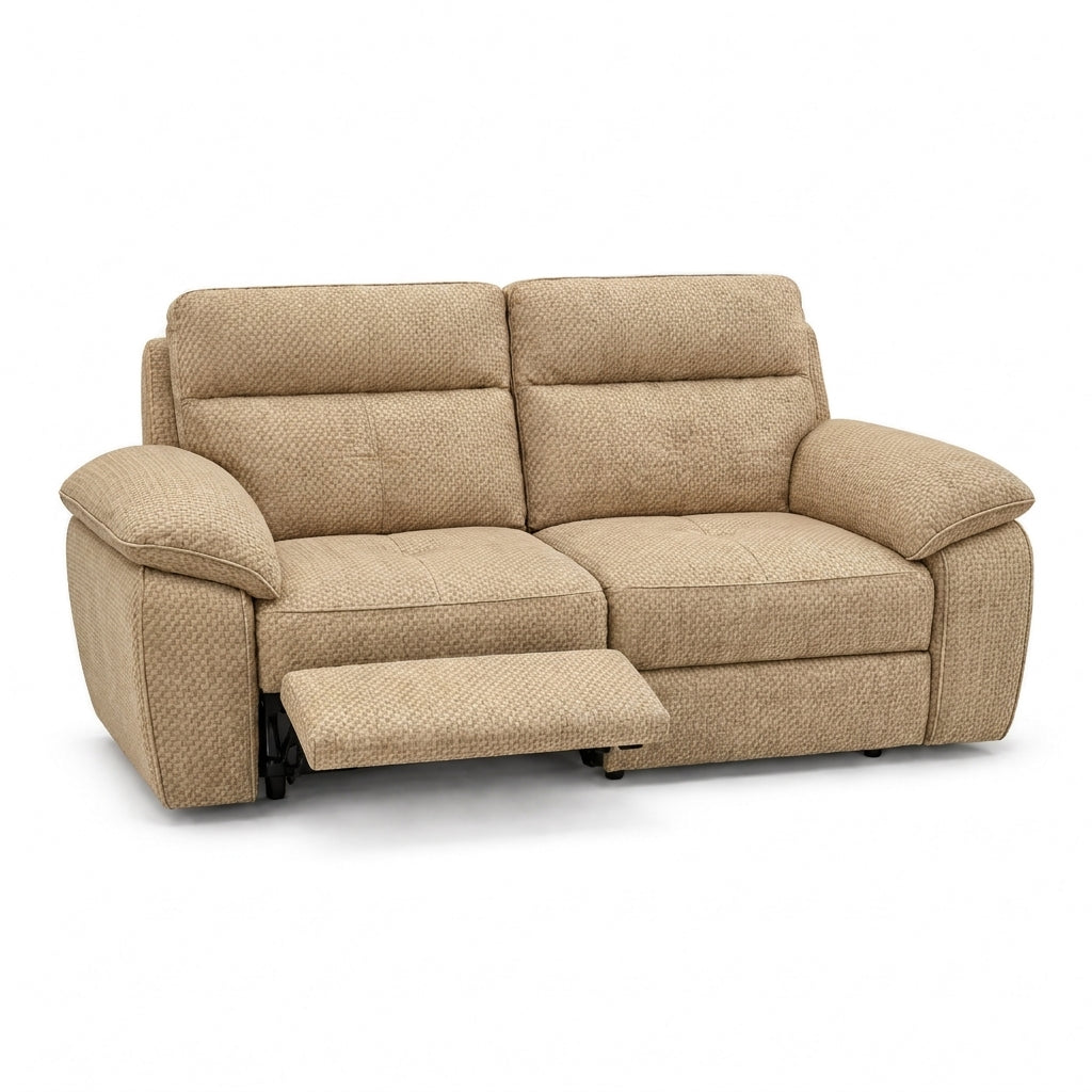 Nicoletti Vivaldi 3 Seater Recliner Sofa    - 3 Seater Double Power Recliner NA/NE  - Power Recliner with USB-C — Gaston 7104 Beige, gallery image 1