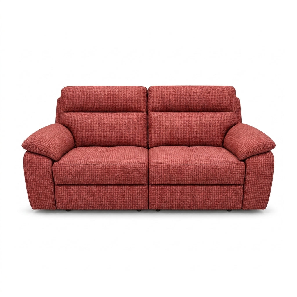 Nicoletti Vivaldi 3 Seater Recliner Sofa    - 3 Seater Double Power Recliner NA/NE  - Power Recliner with USB-C — Gaston 713 Amaranto, gallery image 1