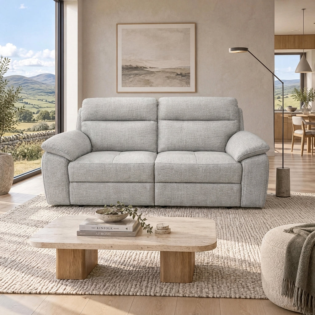 Nicoletti Vivaldi 3 Seater Recliner Sofa    - 3 Seater Double Power Recliner NA/NE  - Power Recliner with USB-C — Gaston 724 Visone, gallery image 2