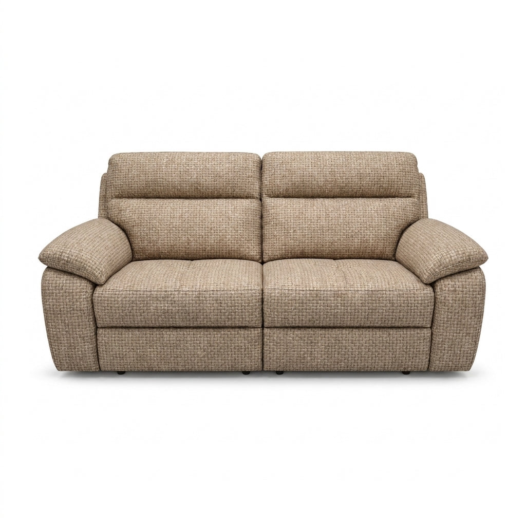 Nicoletti Vivaldi 3 Seater Recliner Sofa - 3 Seater Double Power Recliner NA/NE - Power Recliner with USB-C 3 Seater Sofas Sterling Home 7 Gaston 734 Sabbia