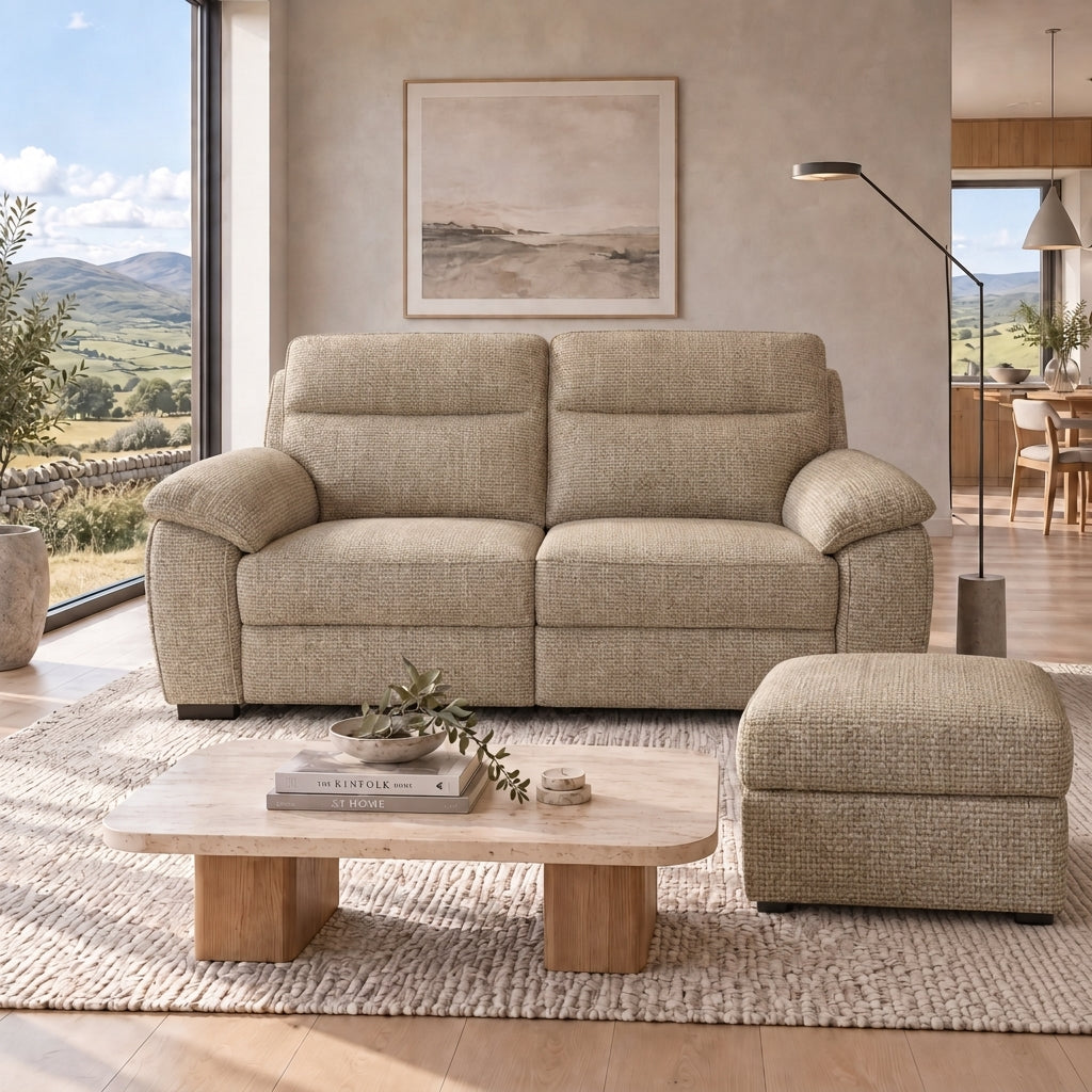 Nicoletti Vivaldi Storage Footstool - Ottoman Holder NA/NE — Gaston 734 Sabbia, gallery image 1
