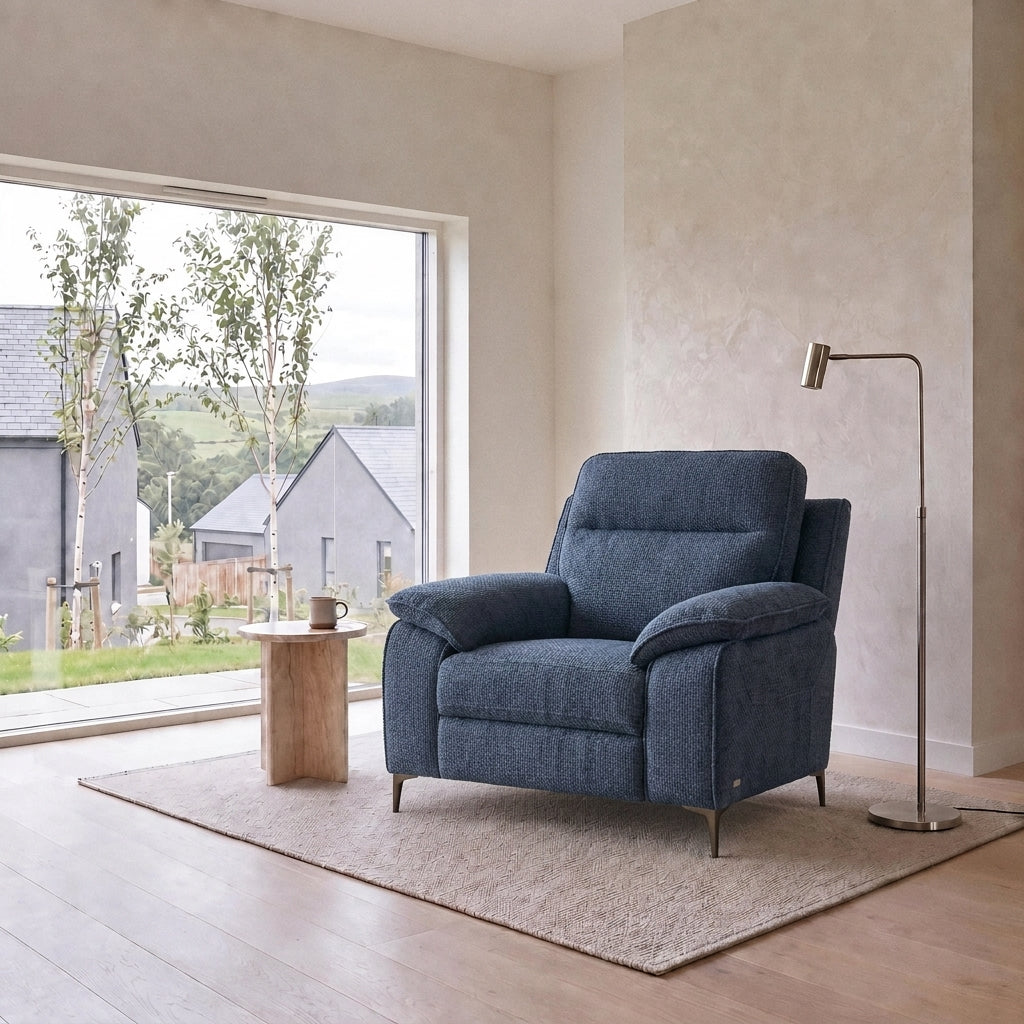 Nicoletti Vivaldi Armchair On Legs  - Chair on Legs NA/NE — Gaston 737 Blu, gallery image 1