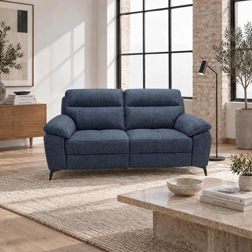 Nicoletti Vivaldi 2 Seater Sofa On Legs - 2 Seater Sofa on Legs NA/NE — Gaston 737 Blu, gallery image 1