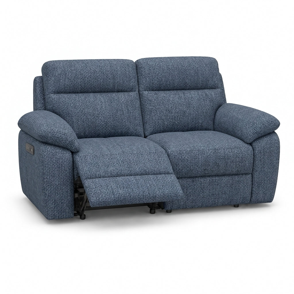 Nicoletti Vivaldi 2 Seater Recliner Sofa - 2 Seater Double Power Recliner NA/NE - Power Recliner with USB-C 2 Seater Sofas Sterling Home 8 Gaston 737 Blu