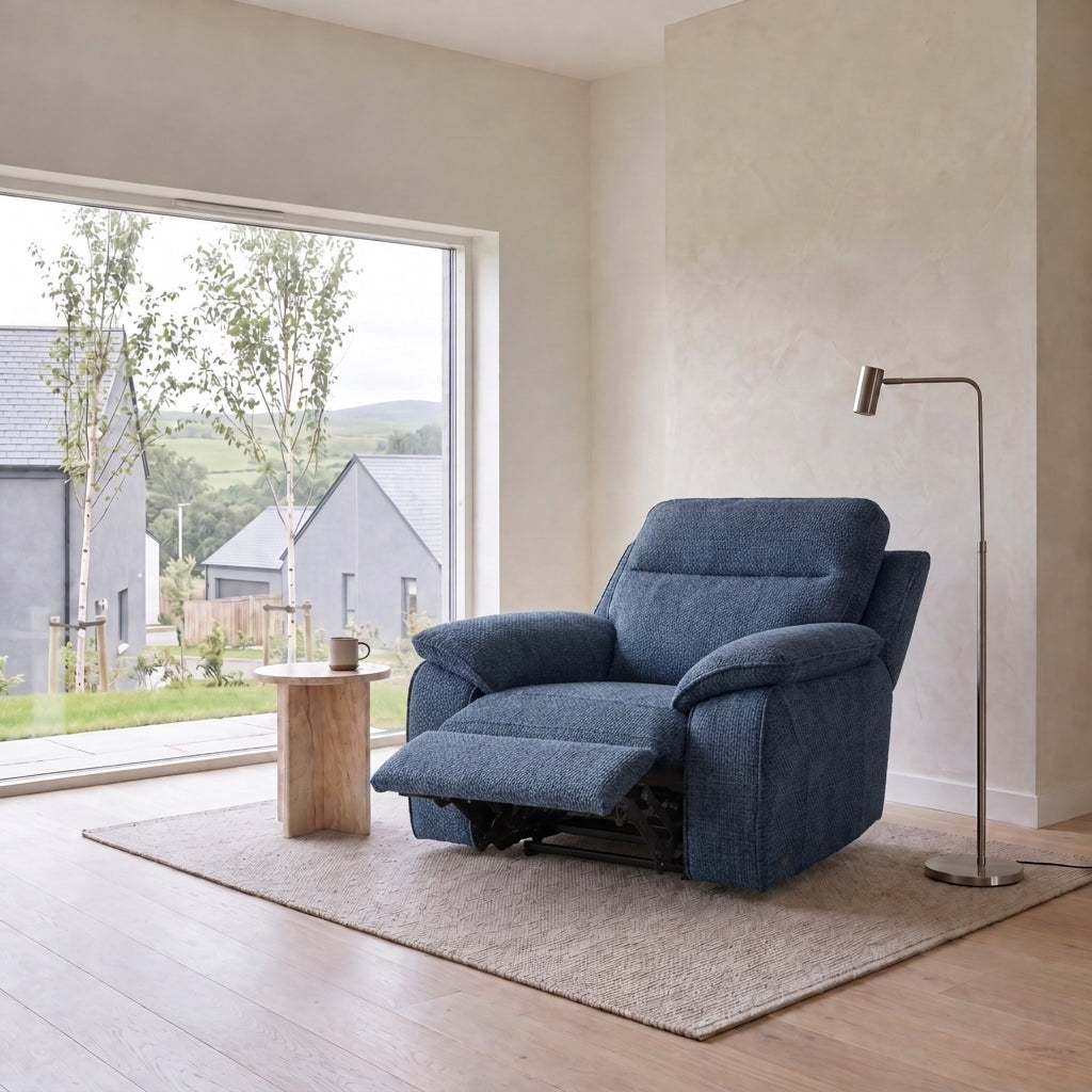 Nicoletti Vivaldi Recliner Armchair - Power Recliner Chair NA/NE - Power Recliner with USB-C — Gaston 737 Blu, gallery image 1