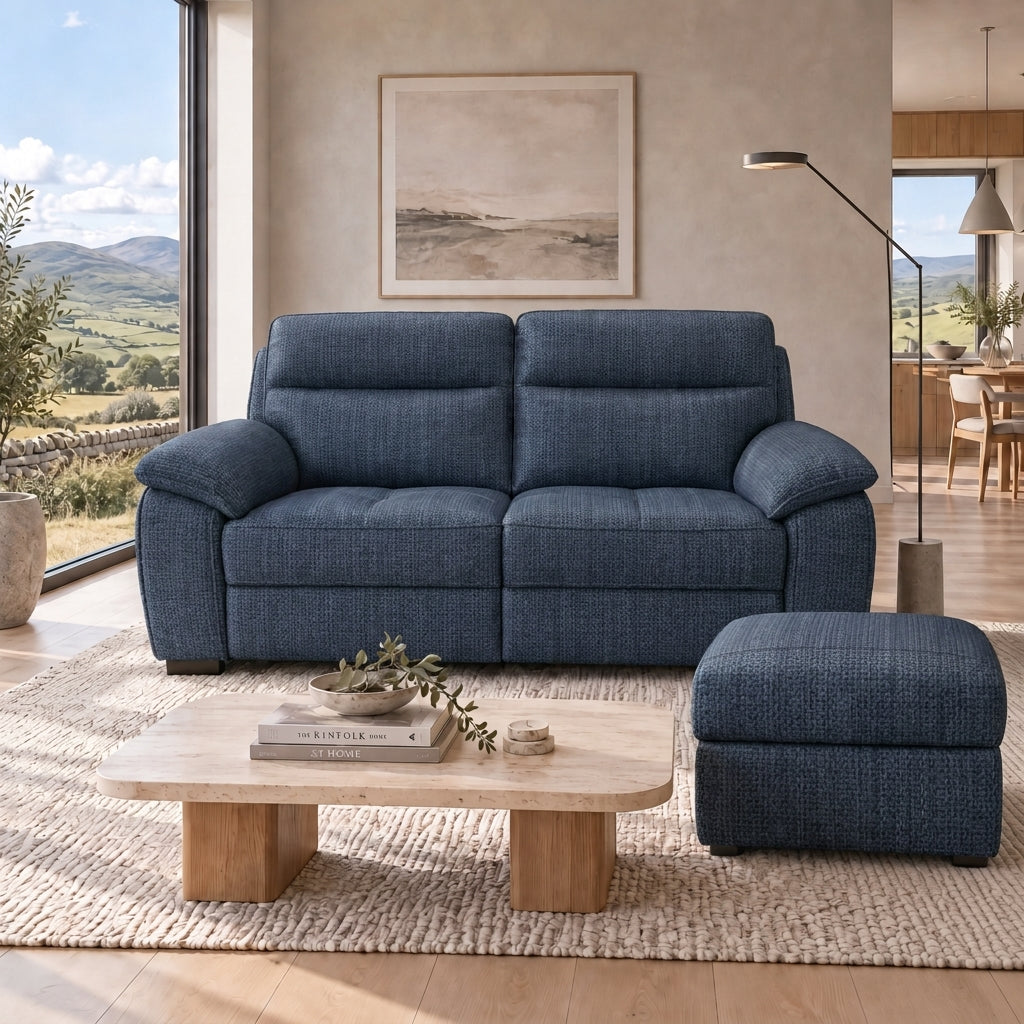 Nicoletti Vivaldi Storage Footstool - Ottoman Holder NA/NE — Gaston 737 Blu, gallery image 1