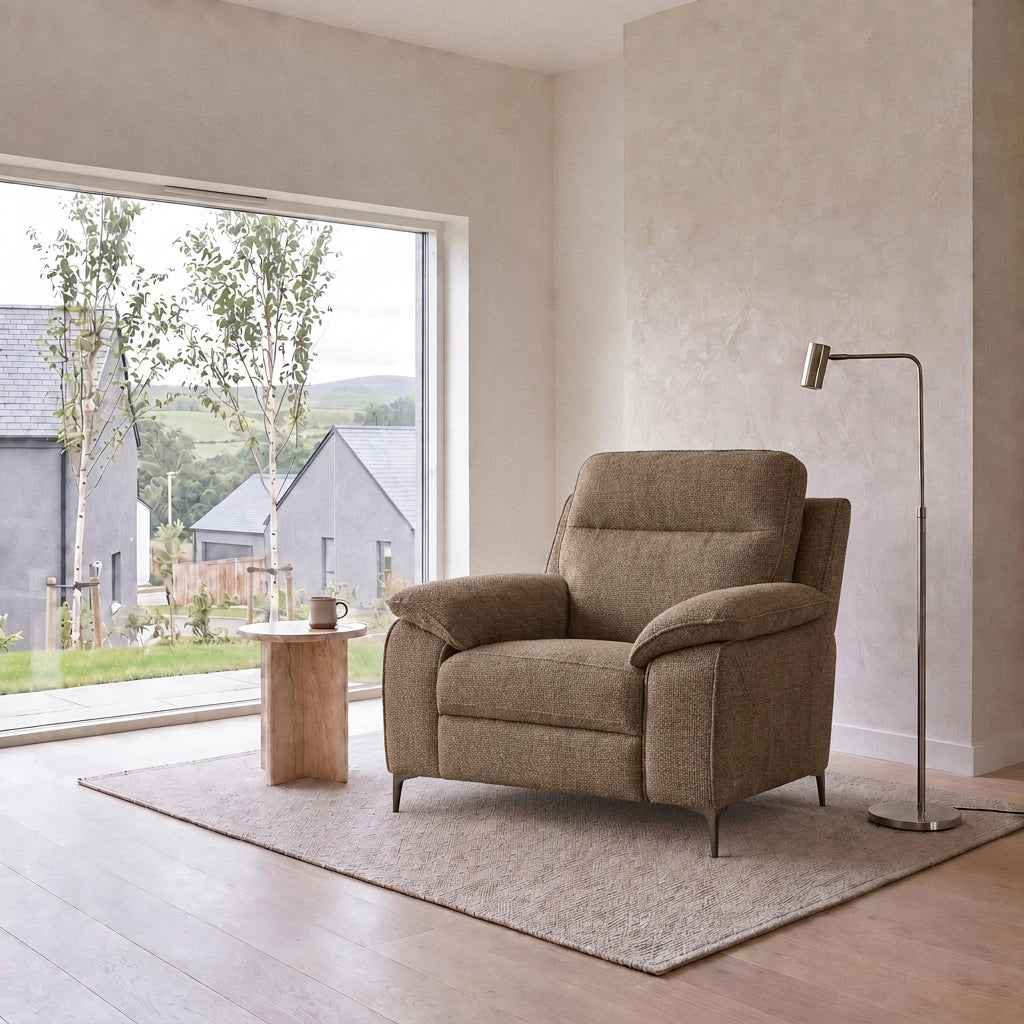 Nicoletti Vivaldi Armchair On Legs  - Chair on Legs NA/NE — Gaston 744 Nocciola, gallery image 1