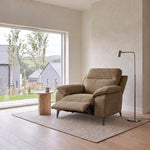 Nicoletti Vivaldi Recliner Armchair On Legs  - Power Recliner Chair on Legs NA/NE - Power Recliner with USB-C — Gaston 744 Nocciola, gallery image 1