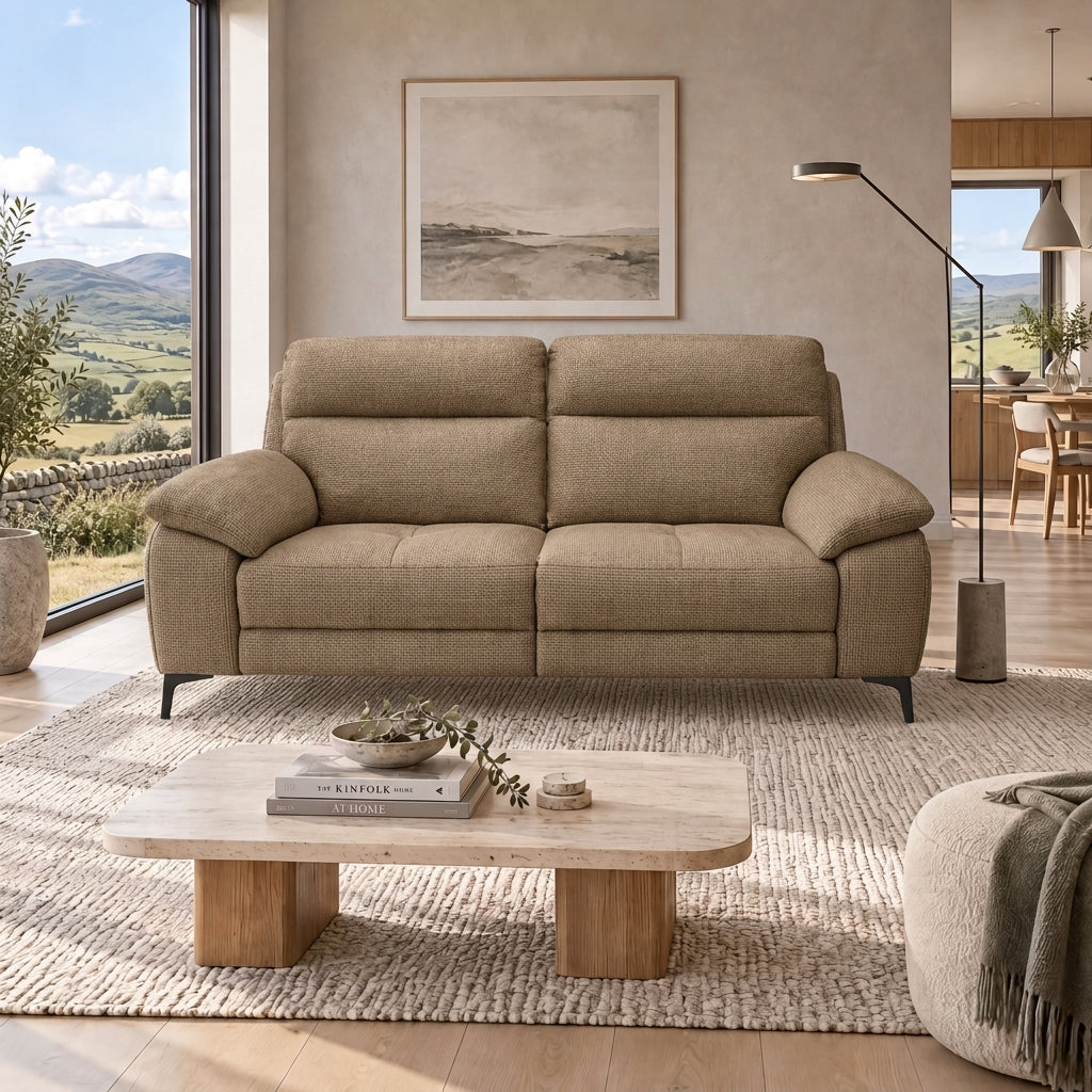 Nicoletti Vivaldi 3 Seater Sofa On Legs  - 3 Seater Sofa on Legs NA/NE — Gaston 744 Nocciola, gallery image 1