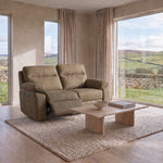 Nicoletti Vivaldi 2 Seater Recliner Sofa - 2 Seater Double Power Recliner NA/NE - Power Recliner with USB-C — Gaston 744 Nocciola, gallery image 1