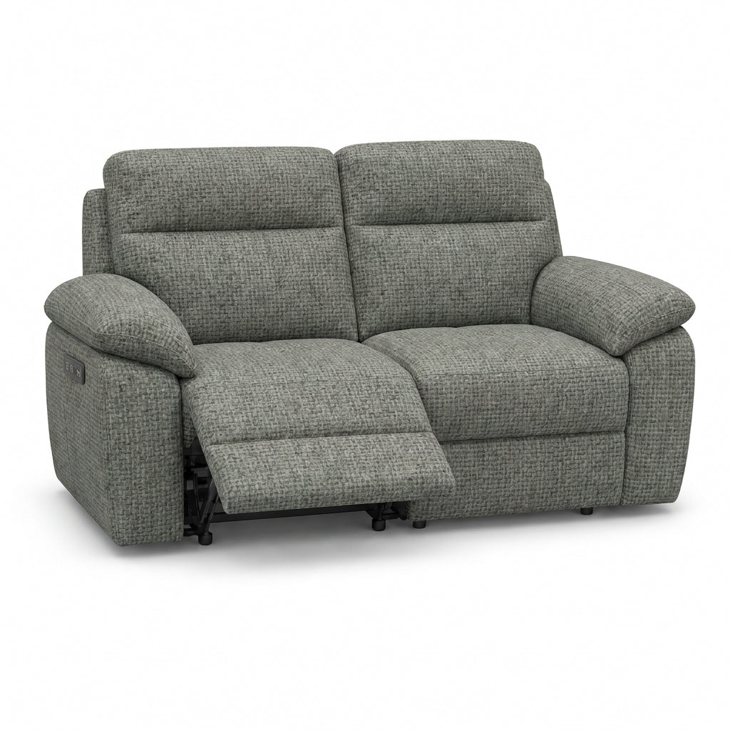 Nicoletti Vivaldi 2 Seater Recliner Sofa - 2 Seater Double Power Recliner NA/NE - Power Recliner with USB-C 2 Seater Sofas Sterling Home 11 Gaston 758 Verde