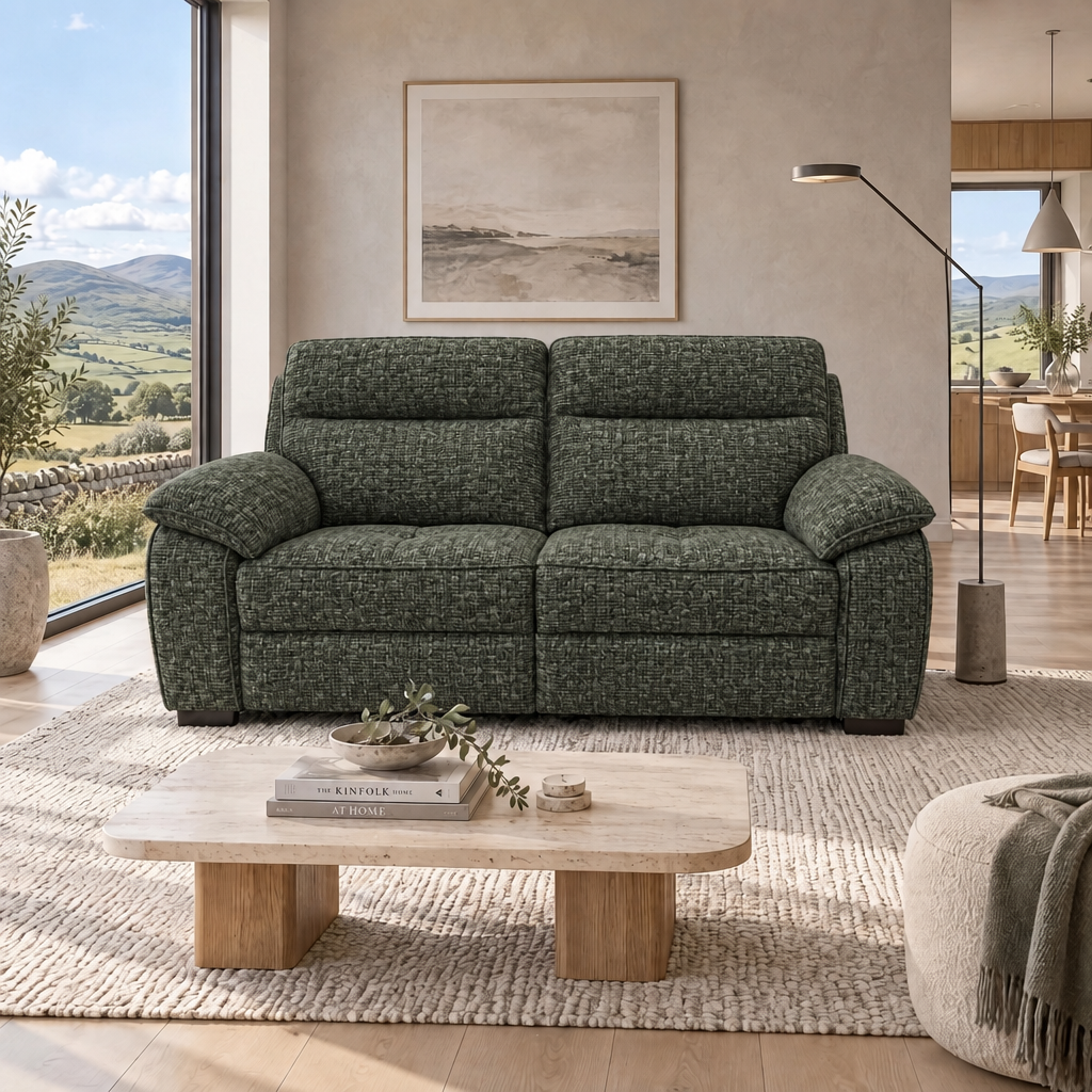 Nicoletti Vivaldi 3 Seater Sofa    - 3 Seater NA/NE — Gaston 758 Verde, gallery image 1