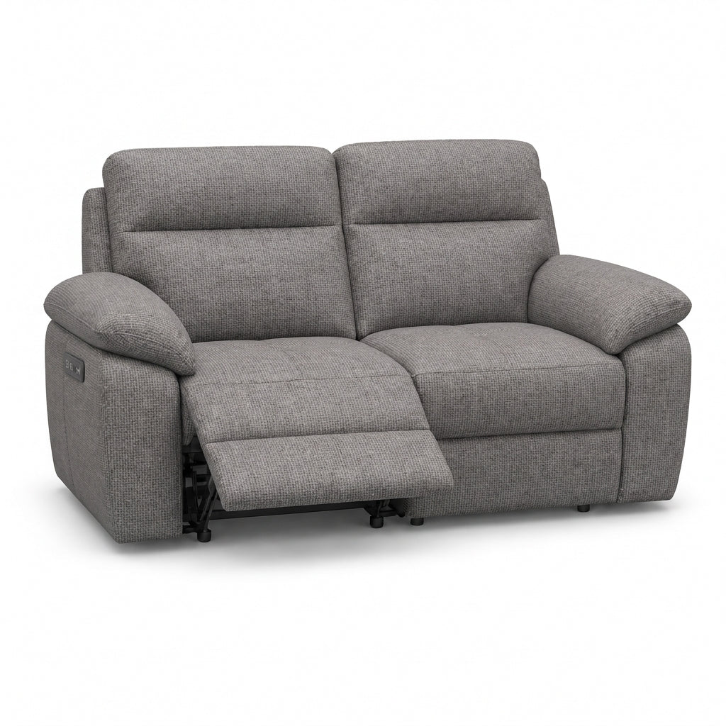 Nicoletti Vivaldi 2 Seater Recliner Sofa - 2 Seater Double Power Recliner NA/NE - Power Recliner with USB-C 2 Seater Sofas Sterling Home 12 Gaston 766 Fumo