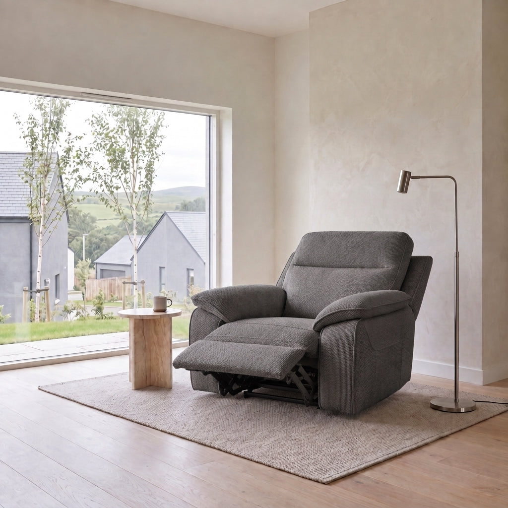 Nicoletti Vivaldi Recliner Armchair - Power Recliner Chair NA/NE - Power Recliner with USB-C — Gaston 766 Fumo, gallery image 2