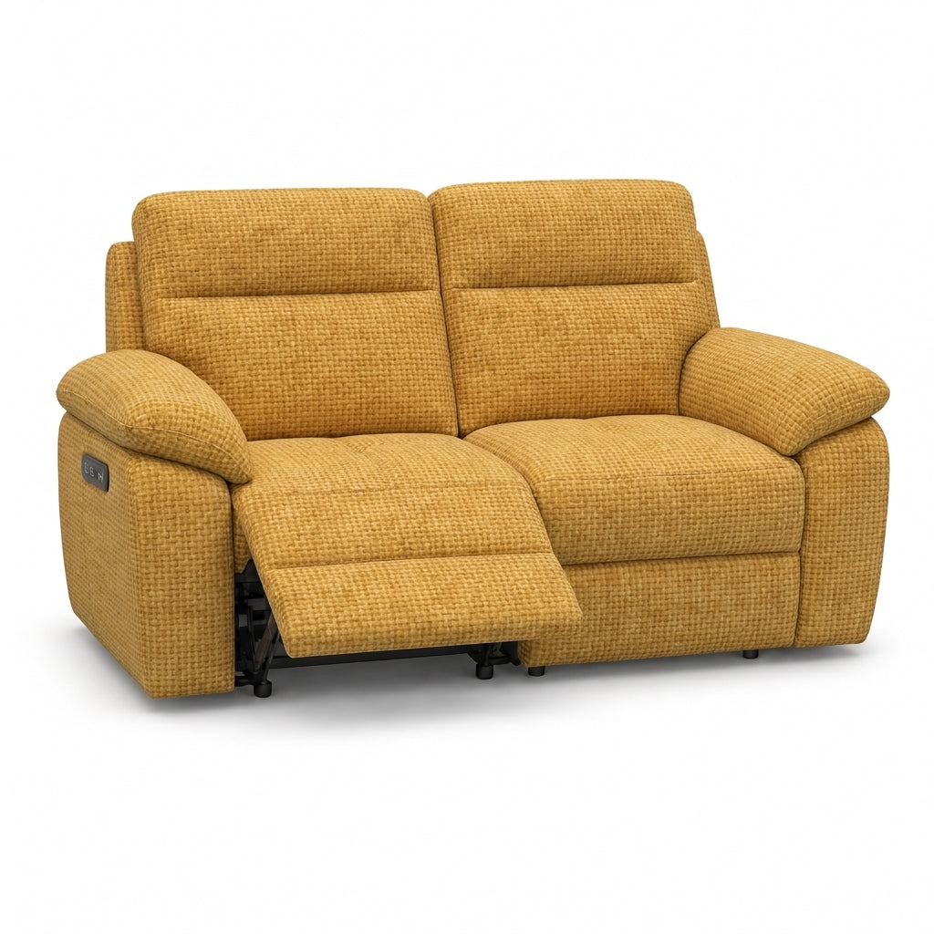 Nicoletti Vivaldi 2 Seater Recliner Sofa - 2 Seater Double Power Recliner NA/NE - Power Recliner with USB-C 2 Seater Sofas Sterling Home 14 Gaston Giallo