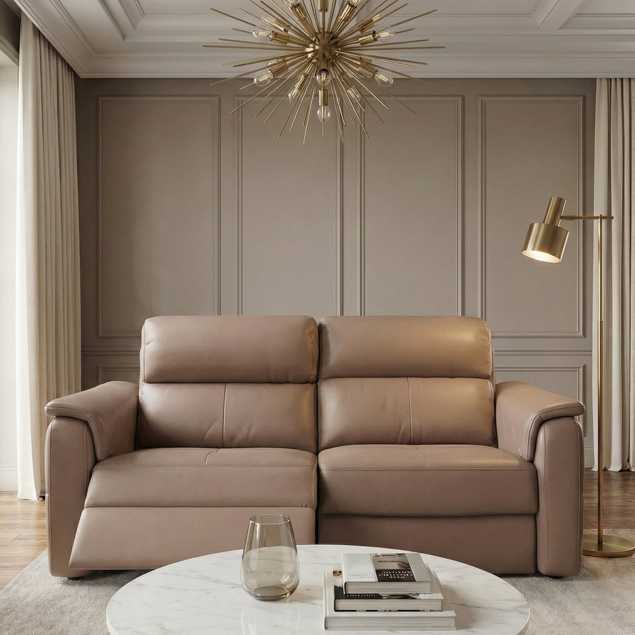 Nicoletti Giacomo 3 Seater Recliner Sofa - 3 Seater Sofa Power Recl Lumber Support CK Botero - Power With Power Headrest Footrest Lumbar & USB 3 Seater Sofas Sterling Home 2