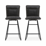 Marx Pair of Grey Bar Stools - Bar Stool - Pair Grey Sterling Home 1