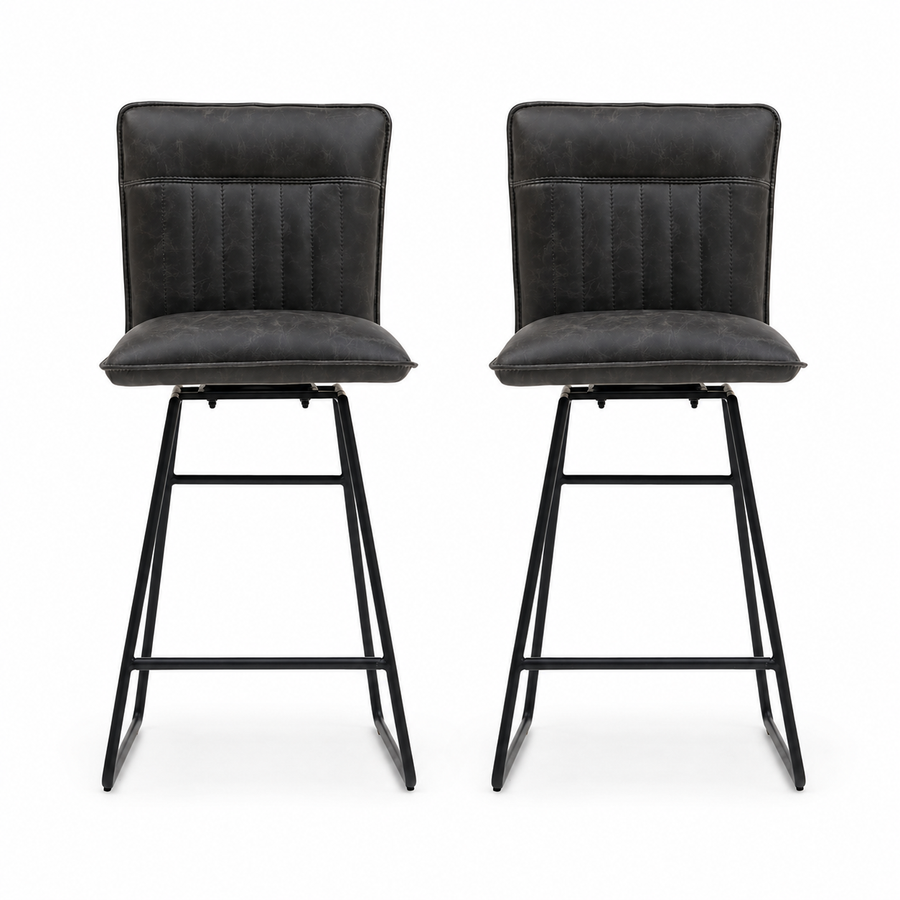 Marx Pair of Grey Bar Stools - Bar Stool - Pair Grey Sterling Home 1