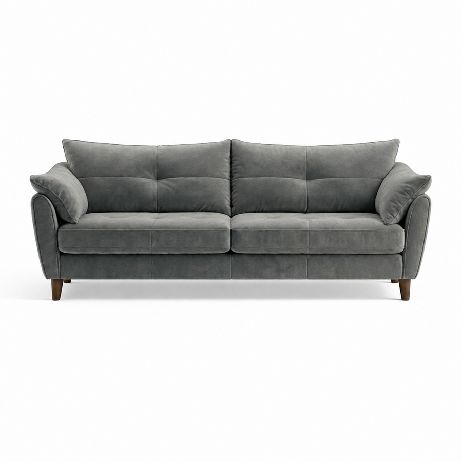 Zara 4 Seater Sofa - 4 Seater Sofa 4 Seater Sofas Sterling Home 2 Plush Silver