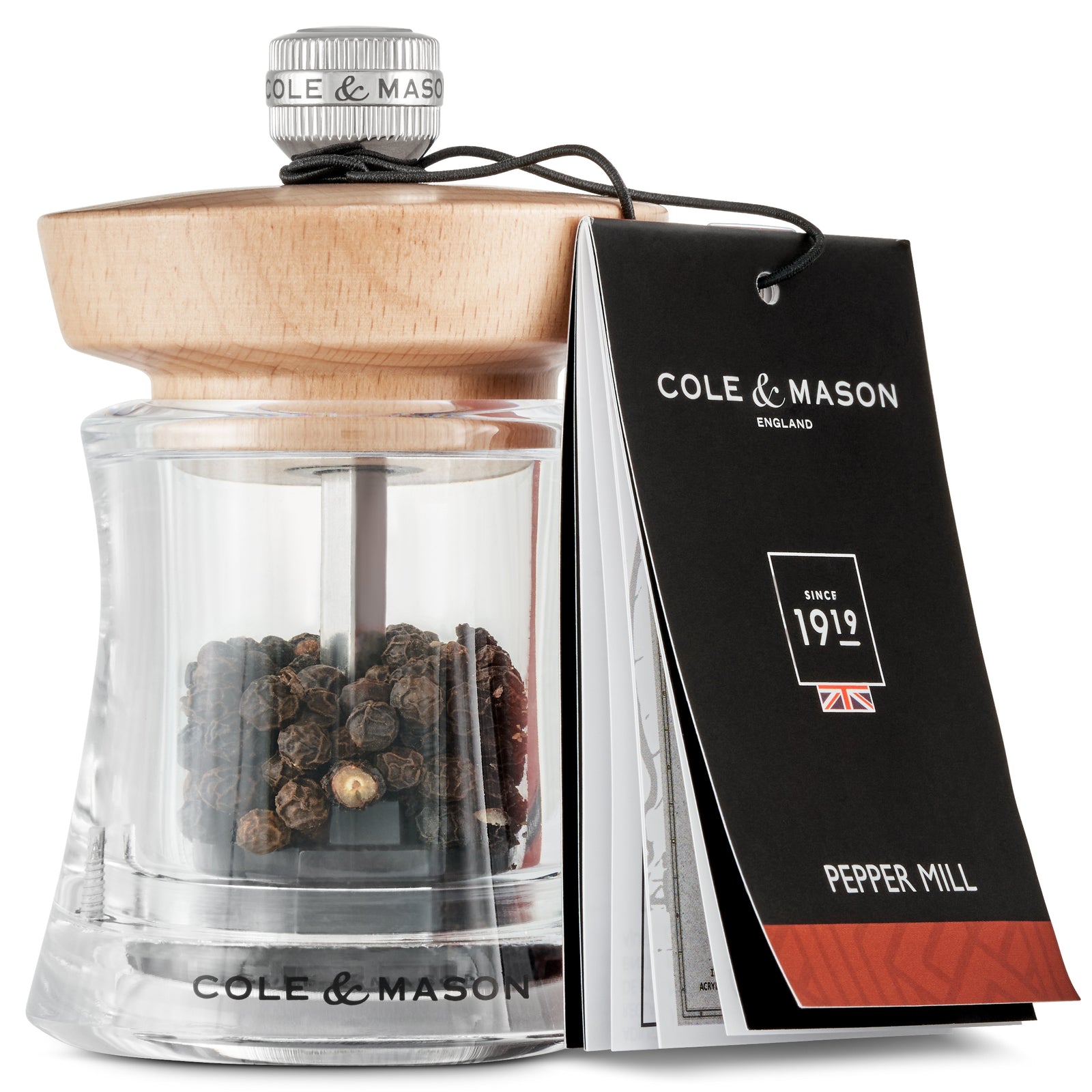 Holborn Pepper Mill Acrylic Beech 9.5CM Sterling Home 1