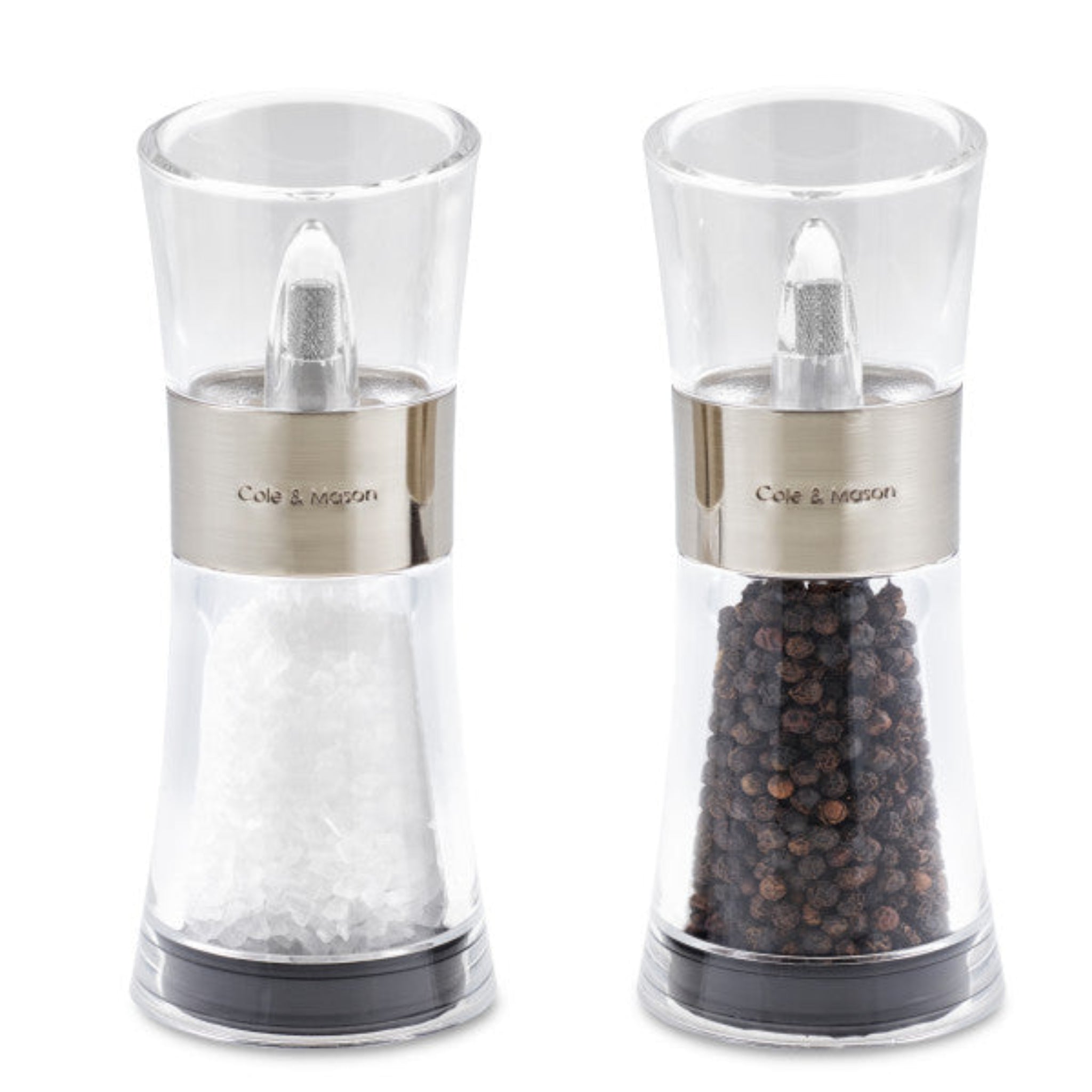 Cole & Mason Silver Flip Salt and Pepper Mill Set - Flip 180 GS 154mm Chrome Sterling Home 1