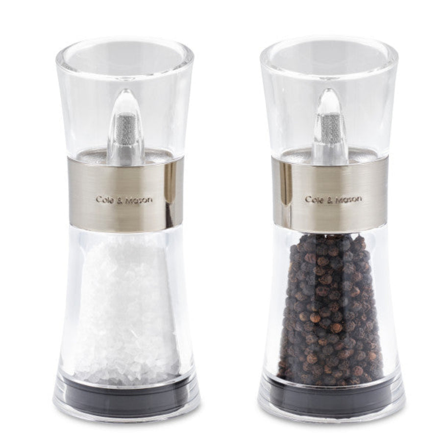 Cole & Mason Silver Flip Salt and Pepper Mill Set - Flip 180 GS 154mm Chrome Sterling Home 1