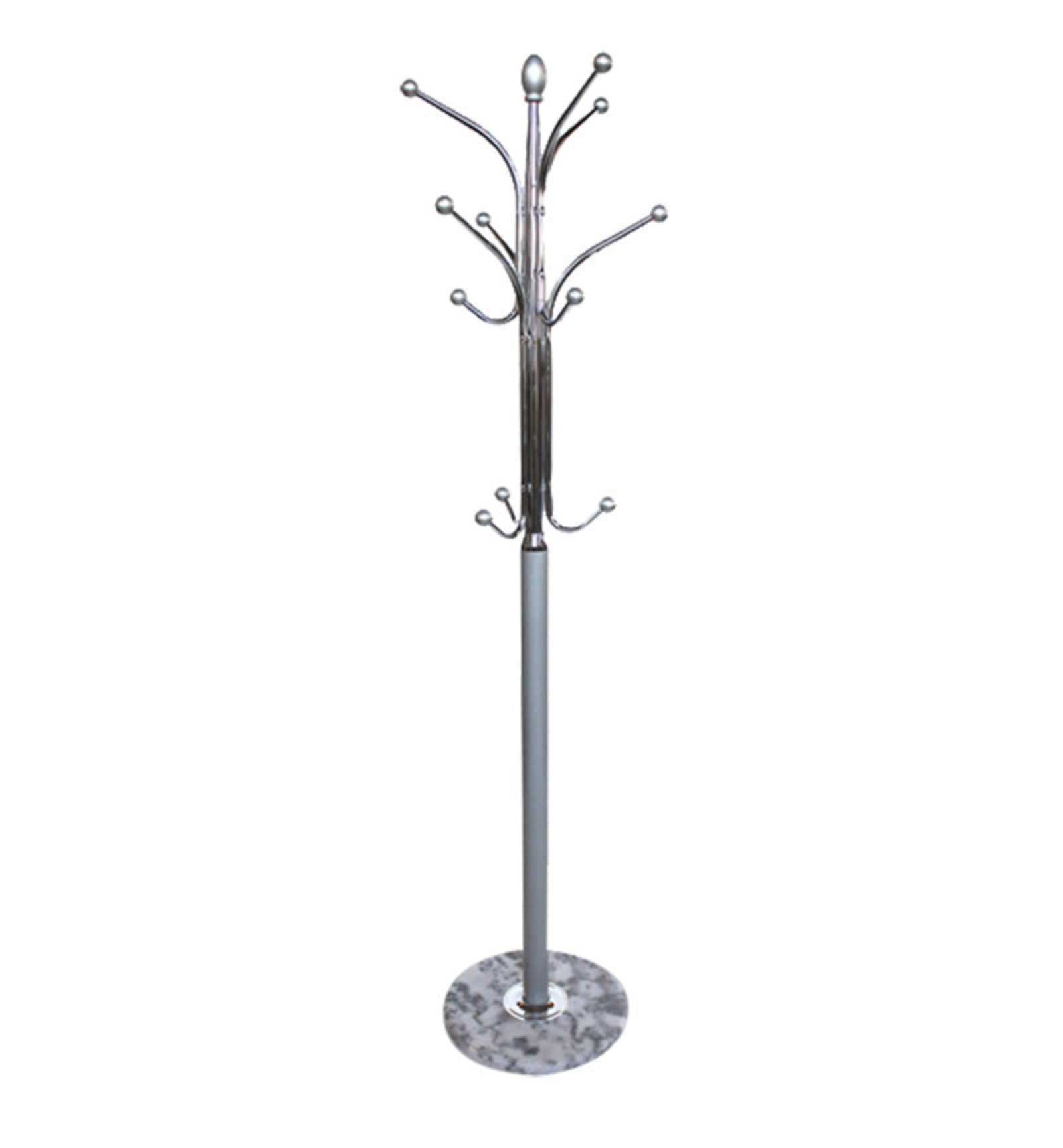 Marble Grey Based Coat Stand - Marble Based Coat Stand Silver Sterling Home 1