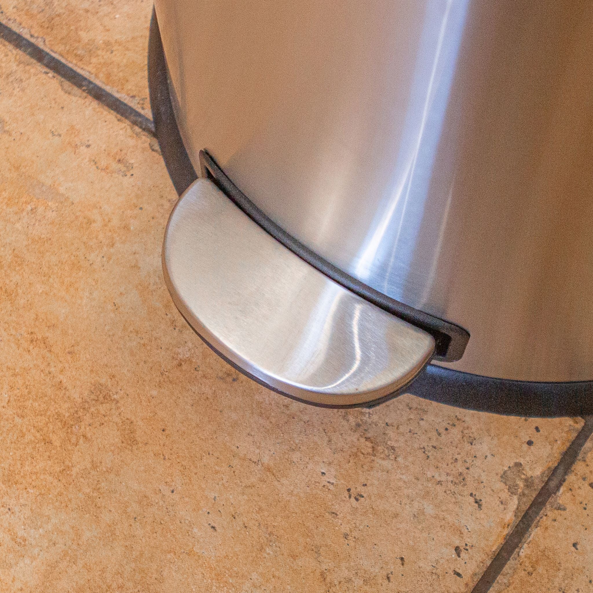 Round Brushed Stainless Steel Kitchen Pedal Bin - Round Pedal Bin SS Brushed 30L Sterling Home 2