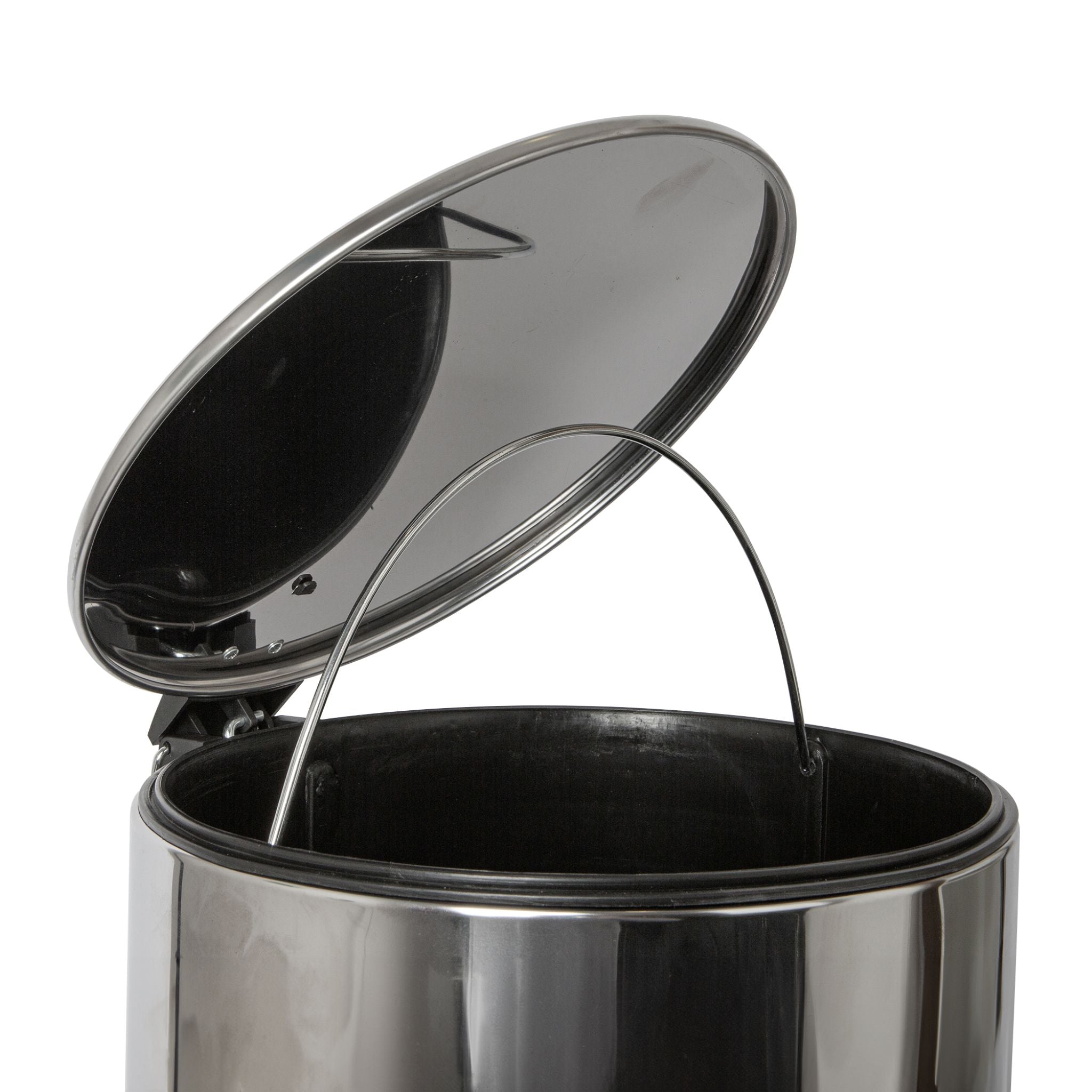 Round Brushed Stainless Steel Kitchen Pedal Bin - Round Pedal Bin SS Brushed 30L Sterling Home 3