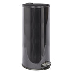 Black Round Stainless Steel Kitchen Pedal Bin - Round Pedal Bin Black 30L Sterling Home 1
