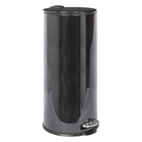 Black Round Stainless Steel Kitchen Pedal Bin