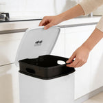 Square Stainless Steel Kitchen Pedal Bn - Square Pedal Bin White 30L Sterling Home 2