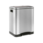 Stainless Steel Double Kitchen Pedal Bin - Double Pedal Bin Brushed SS 30L Sterling Home 1